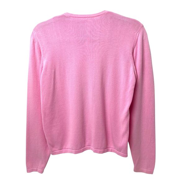 Vintage Lilly Pulitzer Pink Palm Tree Embroidered Button Cardigan Sweater Size S - Picture 2 of 5